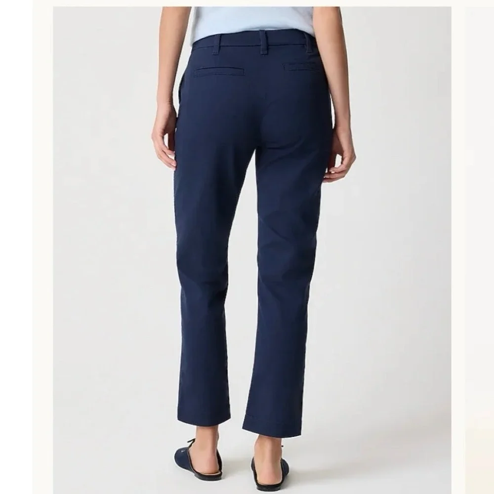 J. Crew Navy Blue High-Rise Girlfriend Chino Pants Size‎ 4